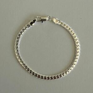 Y2K Sterling Silver 925 Snake Chain Bracelet 8 Inch Unisex Stainless Steel